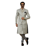 Stunning Grey Banarasi Brocade Achkan | Father Son Combo | Perfect for Grooms | Jaipurio Collection